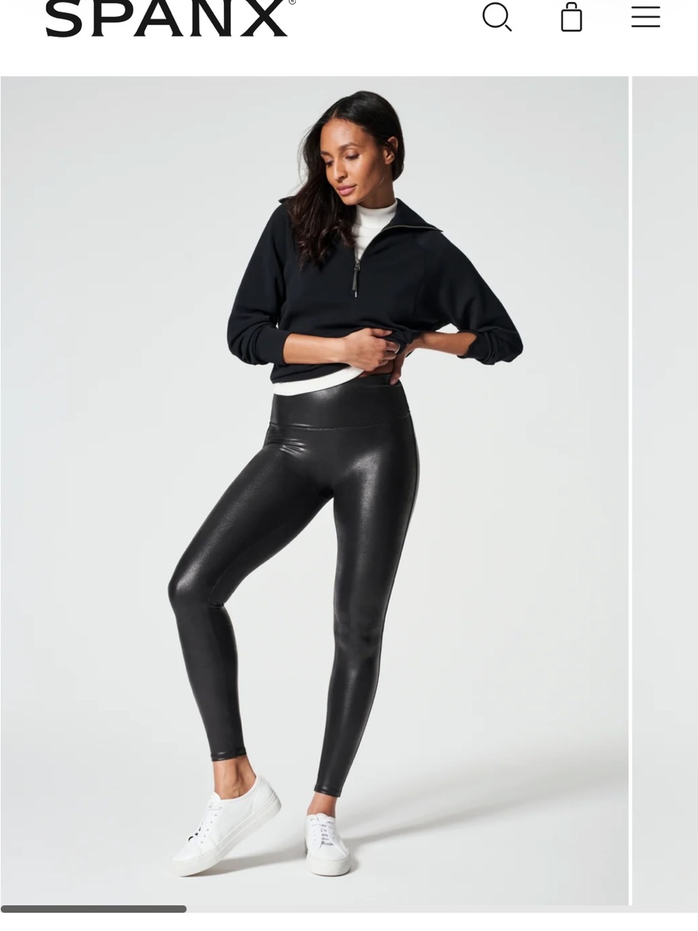 SPANX Faux Leather High Rise Leggings Black Size M Style 2437